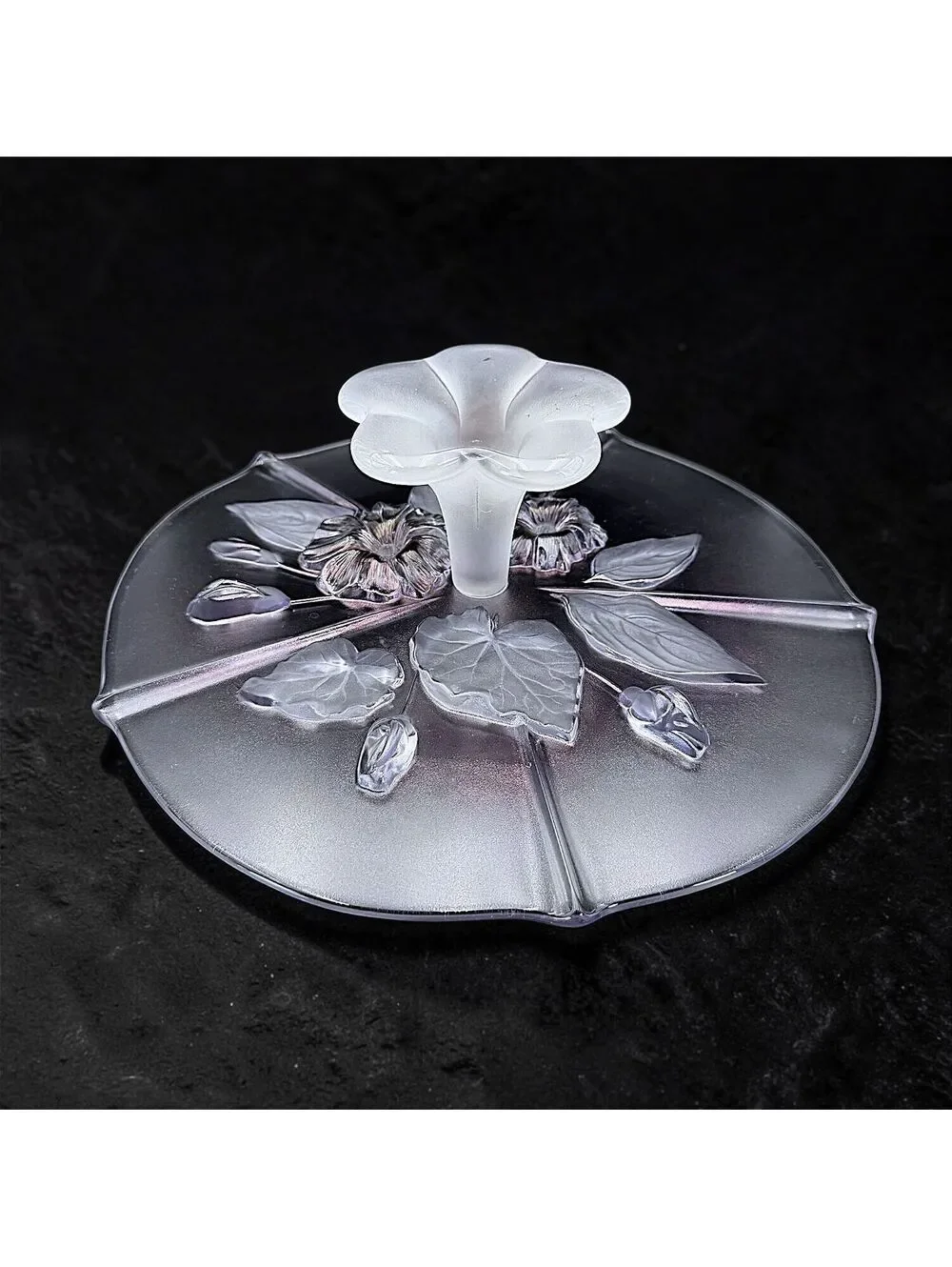 Vintage Mikasa Calypso Pastel Giftware Floral Glass Cake Stand - Large (13